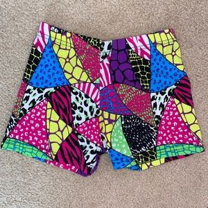 Multicolor Pattern Print Exercise/ Bike Shorts